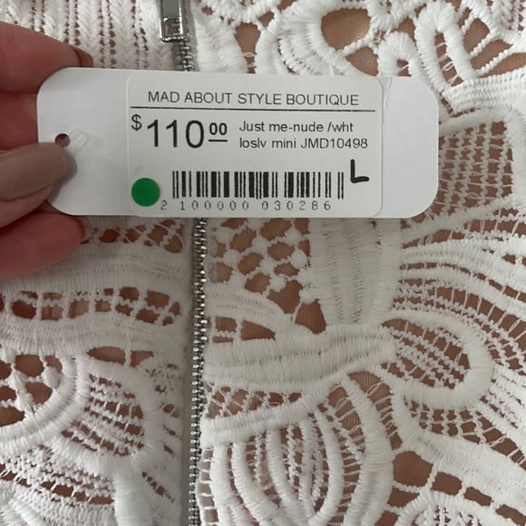 White dress with nude underlay. - Picture 3 of 3